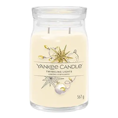 Signature Scented Candle | Twinkling Lights Large Jar Candle with Double Wicks | Soy Wax Blend L