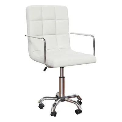 (White) Calbo Adjustable Faux Leather Home Office Chair