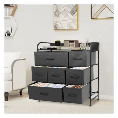 Fabric Chest of Drawers Drawer Dresser Storage Cabinet Stand Metal