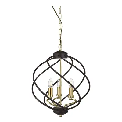 Searchlight Flow Light Pendant. Black/Gold