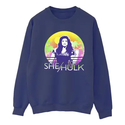 (XL, Navy Blue) Marvel Womens/Ladies She-Hulk: Attorney At Law Sunset Smile Sweatshirt