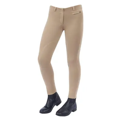 (27in, Beige) Dublin Childrens/Kids Supa-fit Pull On Knee Patch Jodhpurs