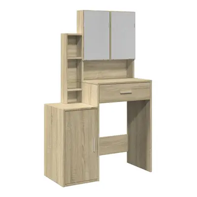 (sonoma oak) vidaXL Dressing Table with Cabinet Cosmetic Table Vanity Desk Makeup Table