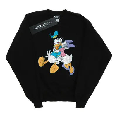 (M, Black) Disney Mens Donald And Daisy Duck Kiss Sweatshirt