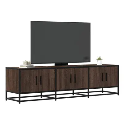 vidaXL TV Cabinet Brown Oak 150x35x41 cm Engineered Wood and Metal