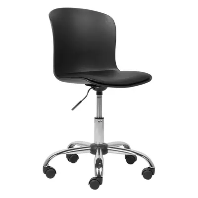 Desk Chair Faux Leather Black VAMO