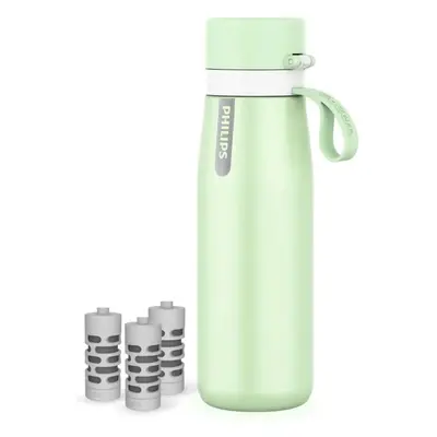 PHILIPS Insulated Stainless Steel Filtered Water Bottle with Philips GoZero Everyday Tap Water F