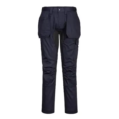 (44R, Dark Navy/Black) Portwest Mens WX2 Stretch Holster Pocket Trousers