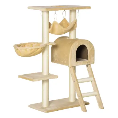 PawHut Cat Tree for Indoor Cats Scratching Post w/ Hammock House Bed Basket