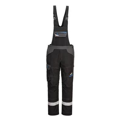 (XXL, Black) Portwest Mens WX3 Flame Resistant Bib And Brace Trouser