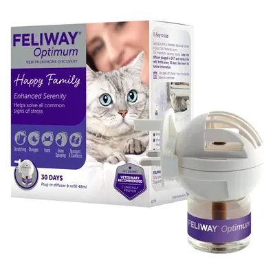 FELIWAY Optimum diffuser & day refill, the best solution to ease cat anxiety, cat conflict and s