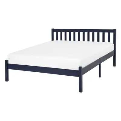 Bed Wood FLORAC x cm (EU Double) Navy Blue