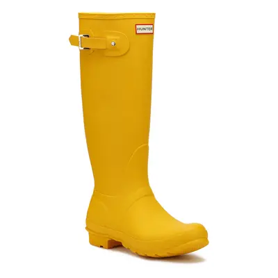 (UK 4) Hunter Original Womens Bright Yellow Tall Wellington Boots