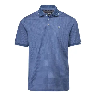 (M, Dusky Blue/White) Farah Mens Ferris Polo Shirt