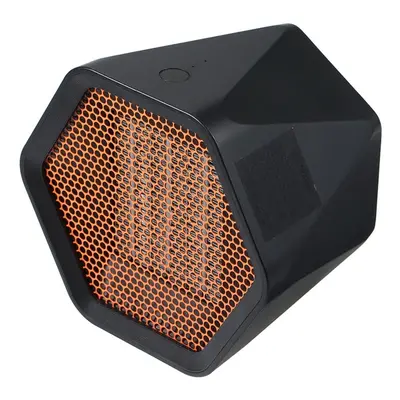 (Black, EU) Hexagonal Mini Electric Heater with Temperature Control - Desktop Air Warmer Fan