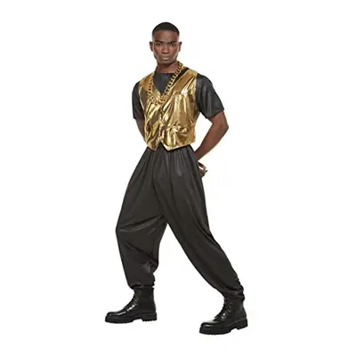 80s Hammer Time Costume,Black,XL - Size 46"-48"