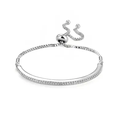 Silver Plated Friendship Bracelet Created with Swarovski Crystals