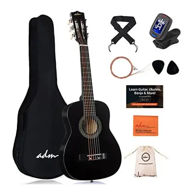 ADM 1/4 Kids Classical Guitar Kit, Junior Guitar Set for Beginnner with Gig Bag, Clip on Tuner, 