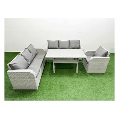 Fimous Seater Poly Rattan Outdoor Garden Furniture Rectangular Dining Table Sofa Set Seater Sofa