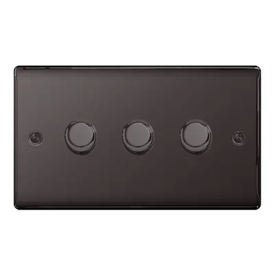 NEXUS METAL BLACK NICKEL TRIPLE INTELLIGENT LED DIMMER SWITCH, 2-WAY PUSH ON/OFF