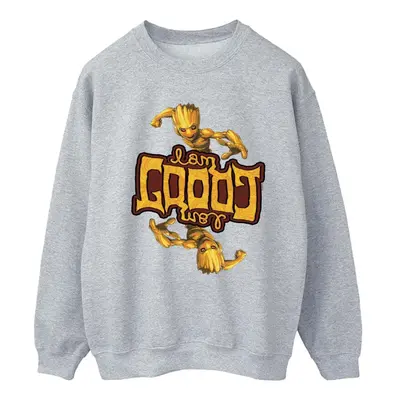 (L, Sports Grey) Marvel Womens/Ladies Guardians Of The Galaxy Groot Inverted Grain Sweatshirt