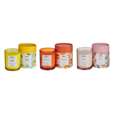 Set of Scented Candles COLORFUL BARREL Soy Wax Oriental Notes Herb Notes Floral Notes