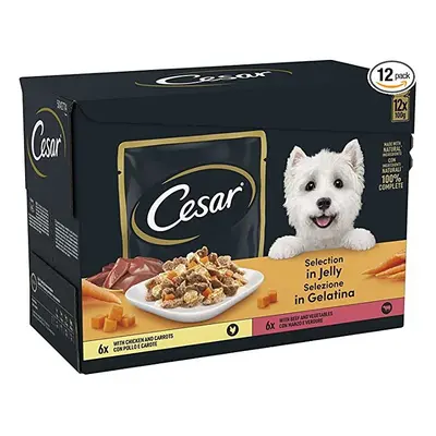 48 x 100g Cesar Luxury Adult Wet Dog Food Pouches