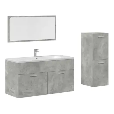 (90 x 38.5 x cm) vidaXL Bathroom Furniture Set Piece Cabinet Concrete Grey Engineered Wood