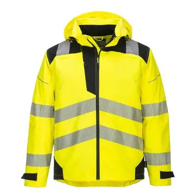 (4XL, Yellow/Black) Portwest Mens PW3 Extreme Hi-Vis Waterproof Jacket