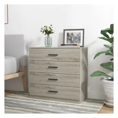 (Ash Grey Carcass +Ash Grey Drawers, 4) Or Drawer Wooden Bedroom Chest Cabinet Modern Wide Stora