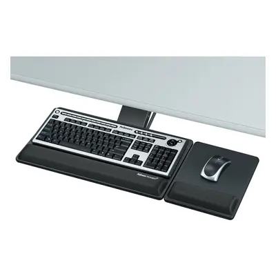 FEATURES ADJUSTABLE HEIGHT AND TILT ON KEYBOARD TRAY PLUS VERSATILE COMFORT-LIFT