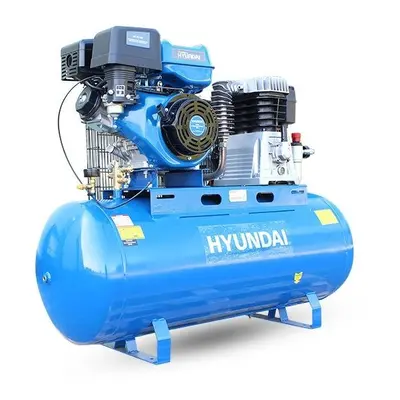 Hyundai 200L Litre Air Compressor, 29CFM/145psi, Twin Cylinder Belt Drive 14hp | HY140200PES