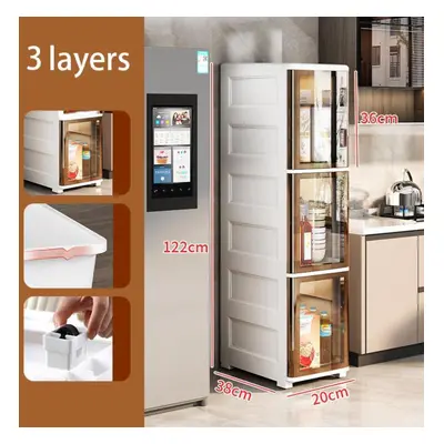 (white, layers 20cm) Bathroom Storage Cabinet 2/3/4 Layers, Kitchen Storage Cabinet, Toilet Stor