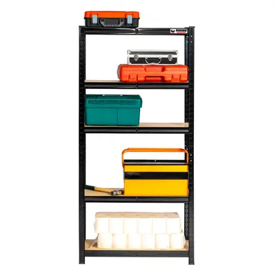 3 Bays| 150x75x30cm | Black | Boltless Garage Shelving Unit | 1000kg