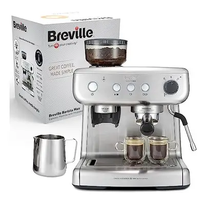 Breville Barista Max Espresso Machine | Latte & Cappuccino Coffee Maker with Integrated Bean Gri