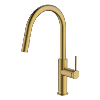 McAlpine Ness Side Lever Pull Out Kitchen Mixer Tap - Brushed Brass