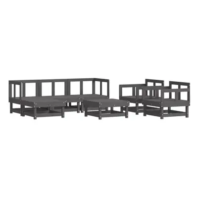 (grey) vidaXL Garden Lounge Set Outdoor Modular Sofa Set Piece Solid Wood Pine