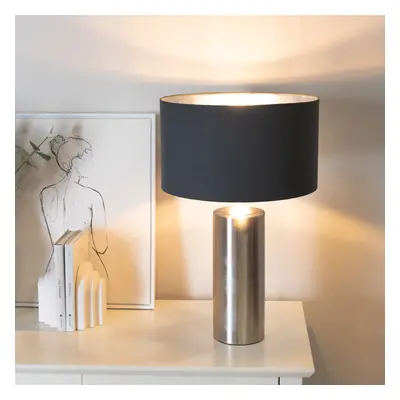 ValueLights Lexy Black & Chrome Lamp Shade Chrome Touch Table Lamp