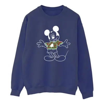 (L, Navy Blue) Disney Womens/Ladies Mickey Mouse Xmas Jumper Sweatshirt