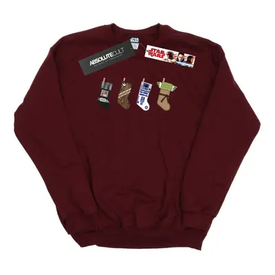 (L, Burgundy) Star Wars Mens Christmas Stockings Sweatshirt