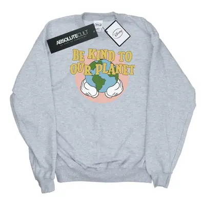 (M, Sports Grey) Disney Mens Mickey Mouse Be Kind To Our Planet Sweatshirt