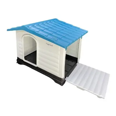 ((Blue Roof)) HugglePets Plastic Dog Kennel With Ramp