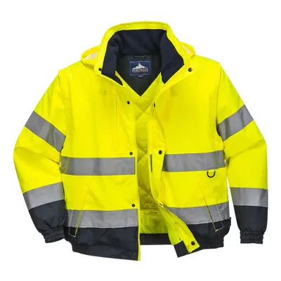 (4XL, Yellow) Portwest Mens In Hi-Vis Bomber Jacket