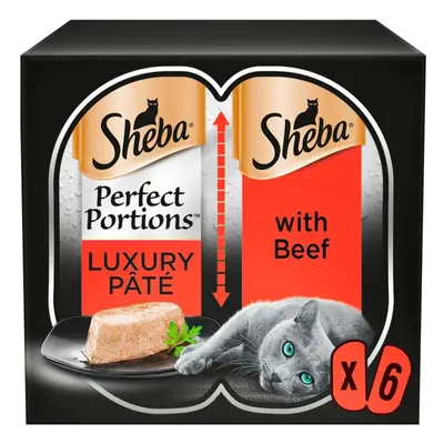 48 x 37.5g Sheba Perfect Portions Luxury Adult Wet Cat Food Trays Beef in Loaf