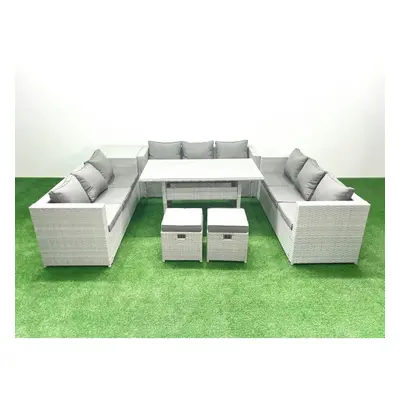 Fimous Rattan Garden Outdoor Furniture Set Seater Garden Sofa Rectangulr Dining Table Set with S