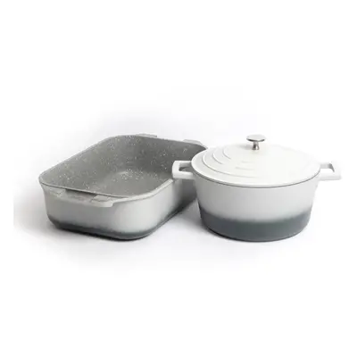 MasterClass Cast Aluminium Casserole Dish, Grey Ombre, 24cm/4Litre, Gift Boxed MasterClass Cast 