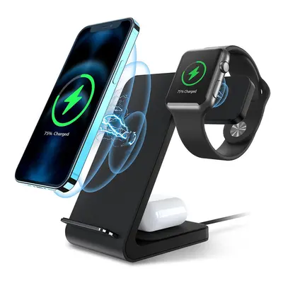 Chronus in Wireless Charger,Wireless Charger Stand for iPhone/Samsung/Watch/Airpods, Qi-Certifie