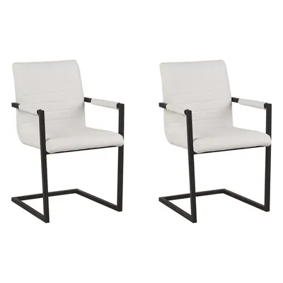 Set of Dining Chairs BUFORD Faux Leather Off-White