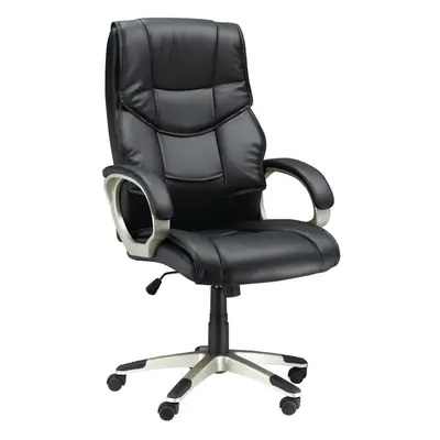 HOMCOM Executive Office Chair Faux Leather Computer Desk Chair w/ Wheel Black