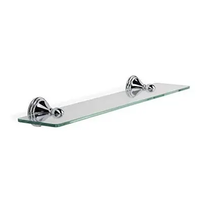 Croydex Westminster Wall Mounted Glass Shelf with Zinc Alloy Construction, Chrome